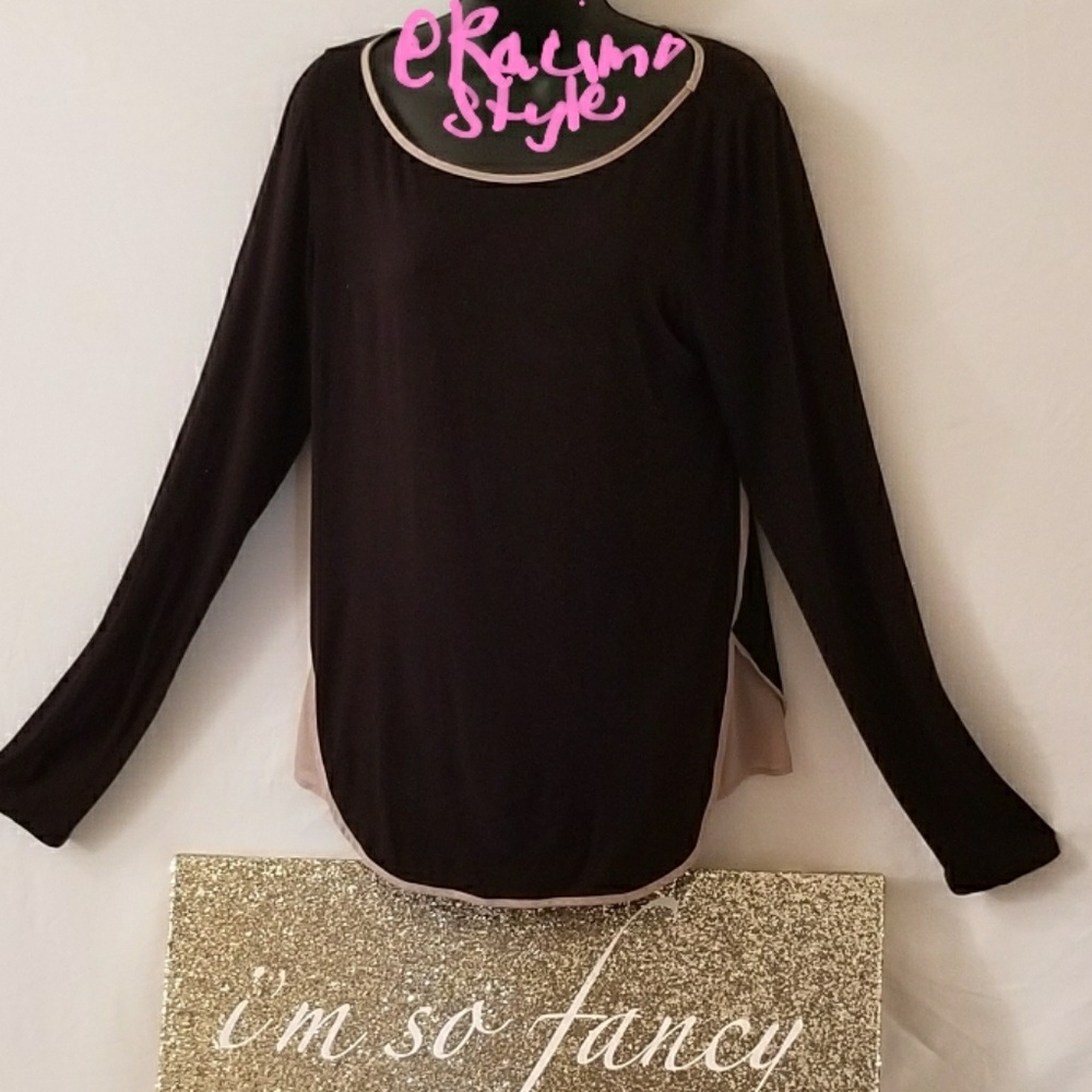 Anthropologie Bordeaux Wren Top, jersy, size LG